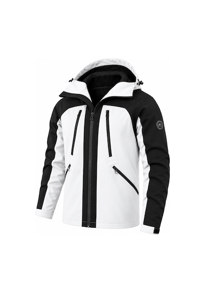 Ghassy Co. Ski Pro Series Kayak İçi Polarlı Rüzgar Geçirmez Su İtici Outdoor Softshell Mont Beyaz
