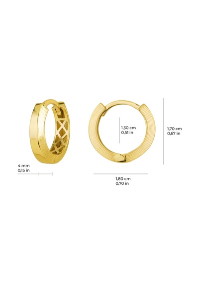 14 Ayar İtalyan Yuvarlak Altın Küpe 3,05 Gr-6070