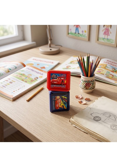 Bakgelal Disney Cars Lisanslı Hazneli 3 Delikli Kalemtıraş Şimşek Mcqueen 1 Adet - 9080911055314