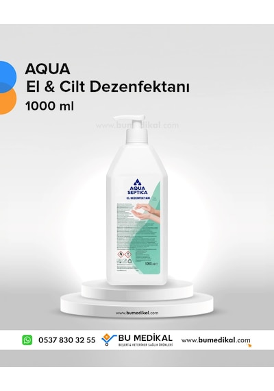 Aqua El Ve Cilt Septica Dezenfektanı 1lt - 6 Adet