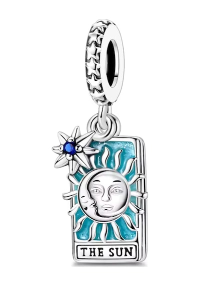 Güneş Tarot Kartı Sallantılı Charm Gümüş