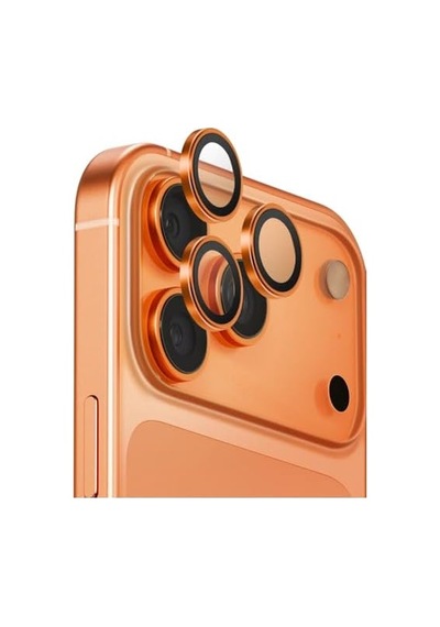 Apple Kolay Kurulum Safir Parmak İzi Bırakmayan Anti-reflective Kamera Lens Koruyucu Turuncu, İphone 17 Pro Max/iphone 17 Pro