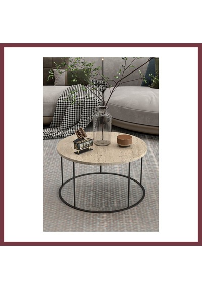 Storeşahin Terra Yuvarlak Orta Sehpa Bej 70 Cm Shn0720