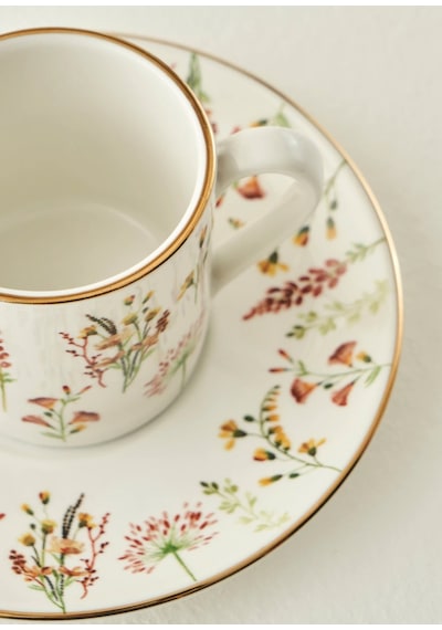 Bella Maison Flores Porselen 2'li Kahve Fincanı Seti 90 Cc Çok Renkli