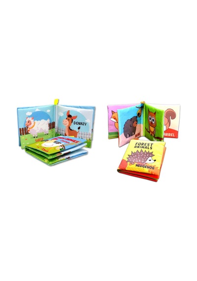 2 Kitap Tox Ingilizce Çiftlik Hayvanları ve Orman Hayvanları Kumaş