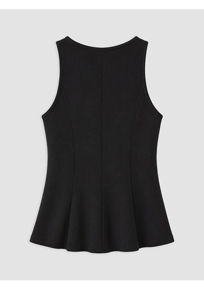 Lcwaıkıkı Petite Siyah Bisiklet Yaka Peplum Bluz
