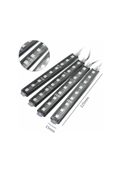 Araç Içi Ayak Altı Led Müziğe Duyarlı Kumandalı 9 Led'Li