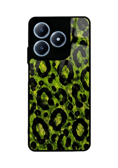 Realme C63 Green Leopar Tasarımlı Glossy Telefon Kılıfı Yeşil