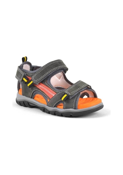 Hakiki Deri Gri Cırtlı Erkek Çocuk Trekking Sandalet Gri