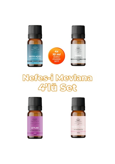 Nefes-i Mevlana Oda Kokusu 3'lü Set- Doğal Esansiyel Uçucu Yağ, Difüzör Esansı, Buhurdanlık Yağı Karışık