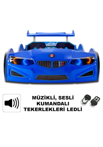 Gt1 - Bazalı Arabalı Yatak - Kumandalı, Sesli, + Elif Yatak 90x190 Cm - Mavi Tek Kişilik Gt1 - Bazalı Arabalı Yatak - Kumandalı, Sesli, + Elif Yatak 90x190 Cm - Mavi Tek Kişilik