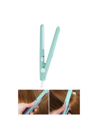 Thentech Mini Seyahat Tipi Çantada Taşınabilir Kolay Kullanımlı Saç Düzleştirici Şekillendirici Küçük Boy Pembe