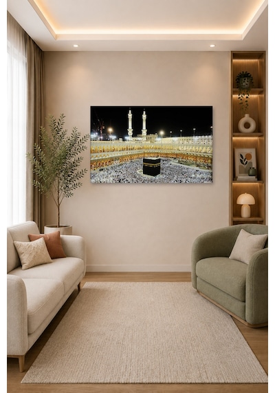 Tam Renk Kabe Dekoratif Kanvas Duvar Tablosu Altın