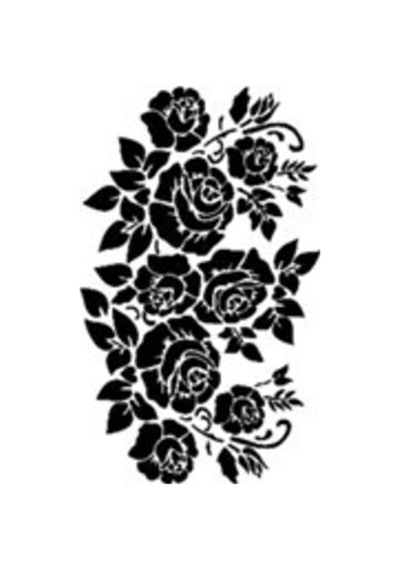 Gül Temalı Stencil Şablon 21x30