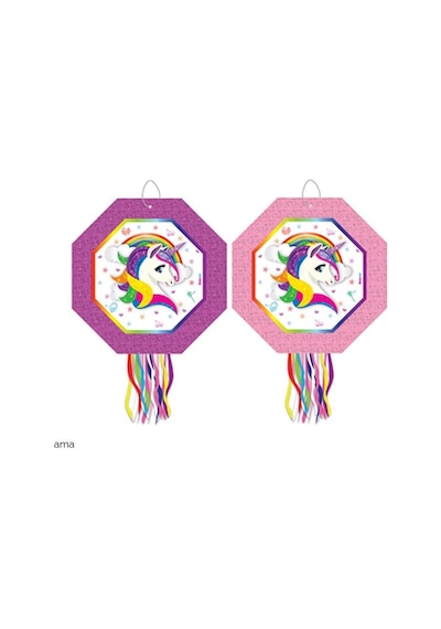 Pinyata Rainbow Unicorn 42 Cm Sopalı Püsküllü Gerçek Patlayan Doğum Günü Pinyatası Diğer
