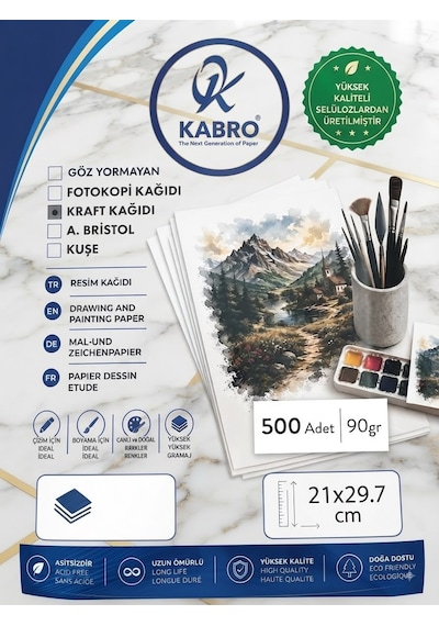 Premium Kraft Kağıt A4 90 Gr 500 Lü 21x29,7 Cm Yazıcı, Baskı Ve El İşi Kağıdı