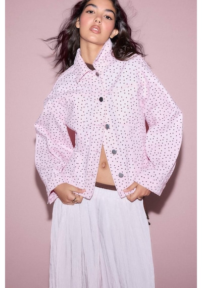 Defacto Regular Fıt Gömlek Yaka Gabardin Pembe Ceket H5733ax26smpn440 Pembe-pn440