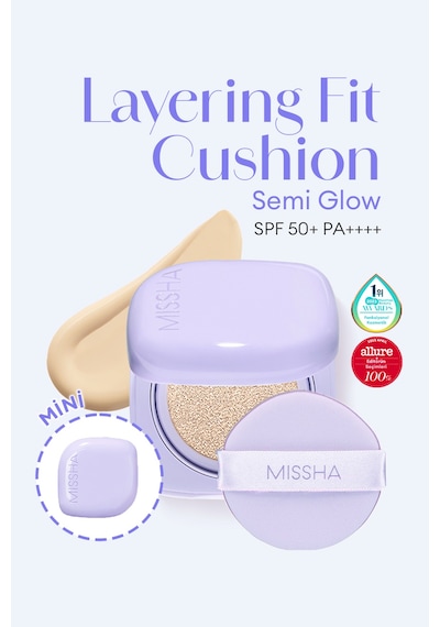 Missha Layering Fit Semi Glow Cushion Mini SPF50+ Pa++++ No.21 Vanilla