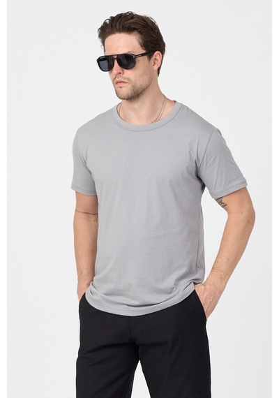 Tonny Black Normal Kalıp Rahat Basic T-shirt Erkek Gri Tbtshrt010