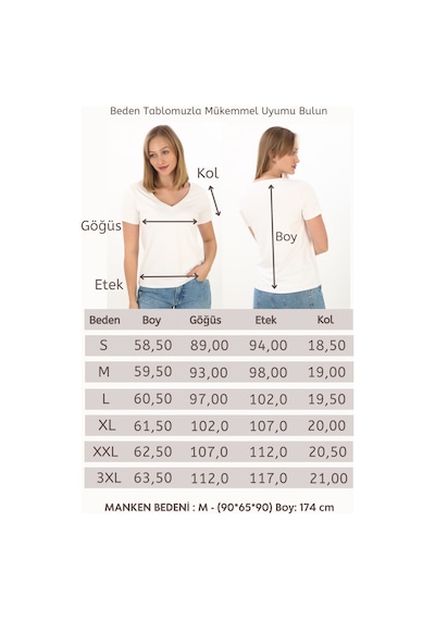 Viskon Dökümlü V Yaka Tişört-ekru Ekru