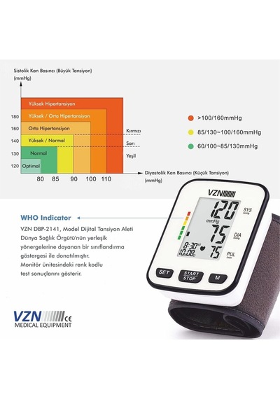 Bilekten Otomatik Digital Tansiyon Aleti Dbp-2141 5 Yıl Garantili