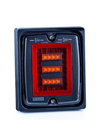 Frıstom Ft-323 12v-36v Stop Lambası Kare 3 Fonksiyonlu Park-stop-sinyal + Çerçeve E9