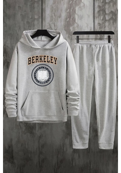 Uyguntarz Unisex Berkeley Baskılı Eşofman Takımı Gri