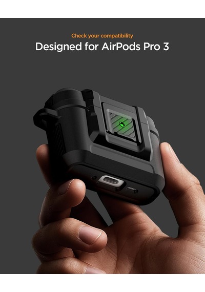 Airpods Pro 3 İle Uyumlu Kılıf Lock Fit Matte Black - Acs09825