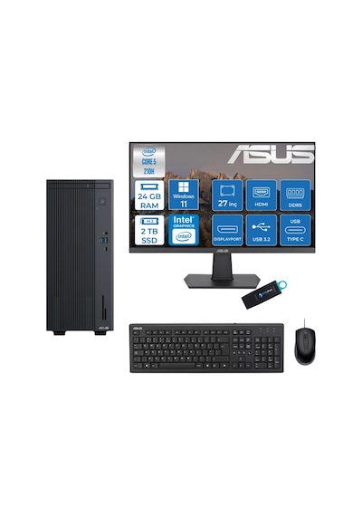 Asus Expertcenter P500MVC52108512B0D27RNP06 Core 5-210H 24 GB 2 TB SSD 27" W11P Masaüstü Bilgisayar