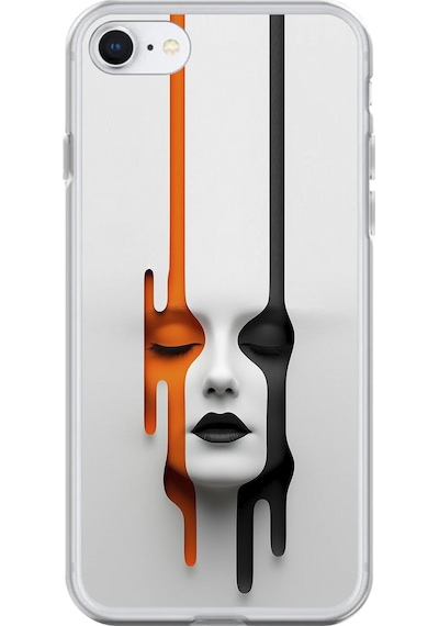 Apple Uyumlu iPhone 6s Plus Şeffaf Kılıf Estetik Yüz Tasarımlı