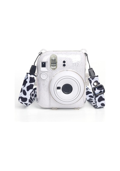 Instax Mini 12 Makine Uyumlu Beyaz Simli Pleksi Kılıf