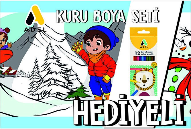 30x120 Boyama Rulosu Yaman Kar Tatili + Adel 12'li Kuru Boya Kale