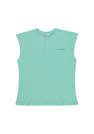 Civil Boys Basic Sıfır Kol 10-13 Yaş Tişört - Yeşil Mint