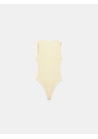 Dilvin 32835 V Yaka Bodysuit-açık Sarı