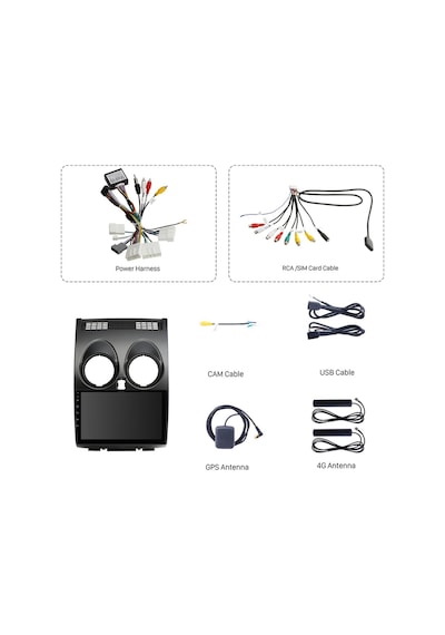 Nıssan Qashqaı 2008-2014 Uyumlu Multimedya Navigasyon Usb Kamera Carplayer 6 Ram
