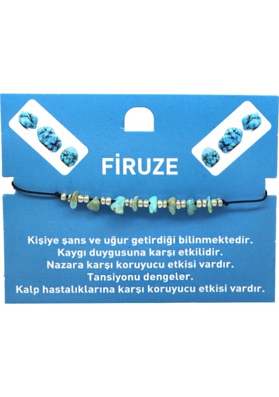 Tesbihane Makrome Örgülü Basic Model Firuze Doğaltaş Kadın Bileklik Çok Renkli
