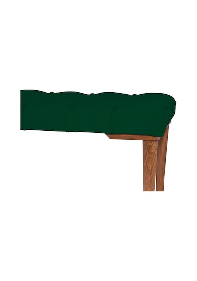 Gazzini Classic Retro Gürgen Ayak Chester Model Kapitoneli Yeşil Puf Bench - Ceviz Ayak