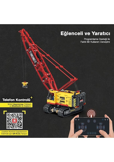 Reobrix Technic 22006 Paletli Vinç Crawler Crane Kumanda&motorlu Yaratıcı Yapı Blok Seti Building Blocks - 1322 Parça