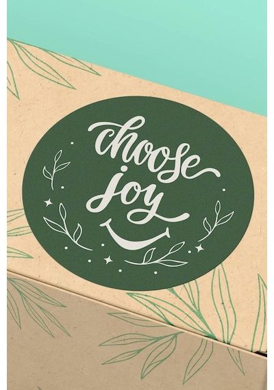 Choose Joy Botanik Koyu Yeşil Sticker 3x3cm St2231 Çok Renkli