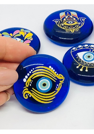 Göz Desenli Nazar Boncuklu Magnet, Dekoratif Obje, Buzdolabı Süsü