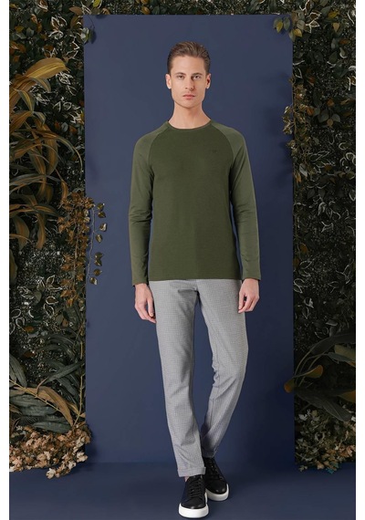 Efor Ts 872 Slim Fit Haki Spor T-shirt Haki