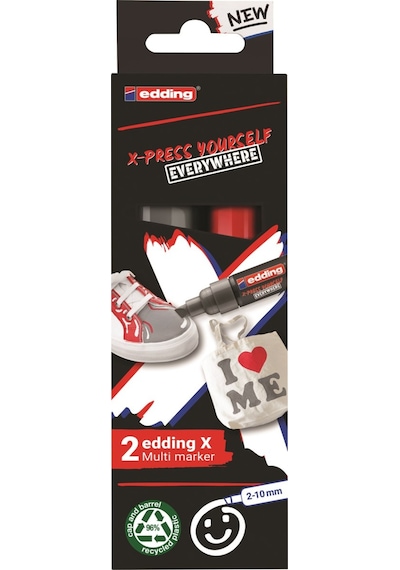 Edding 6900 X Multi Marker 2-10mm Kesik Uç 2'li Set - Gri / 4-690