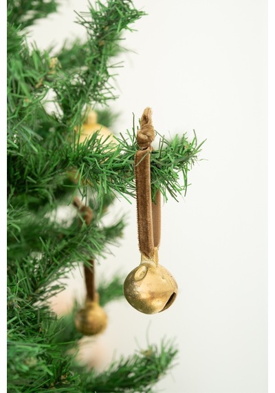 X Den.interiors Yılbaşı Ağaç Süsü Boz Yeşil Büyük Gold Top Çan Boz Yeşil - 663813166