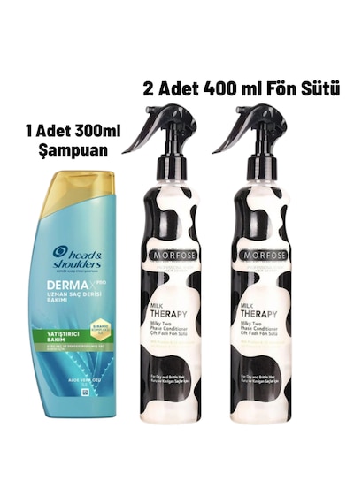 Morfose Milk Therapy Çift Fazlı Fön Sütü 400 Ml 2 Adet + Head&shoulders Dermaxpro Yatıştırıcı Şampuan 300 Ml