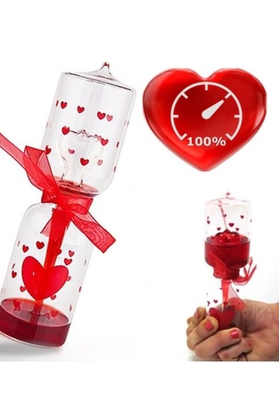 Kırmızı Cam Fanus Aşk Ölçer El Isısı İle Çalışan Love Matter Romantik Aşk Metresi Cam Küre