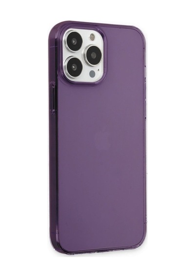Apple iPhone Uyumlu 13 Pro Max Kılıf Pc Sert Şeffaf Kapak - Mor Bz8683140466282