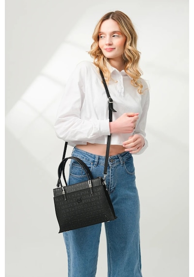 Just Polo Şıklığın Ve Zarafetin Buluştuğu Shopper Siyah Kadın El Çantası Shoulder Bag
