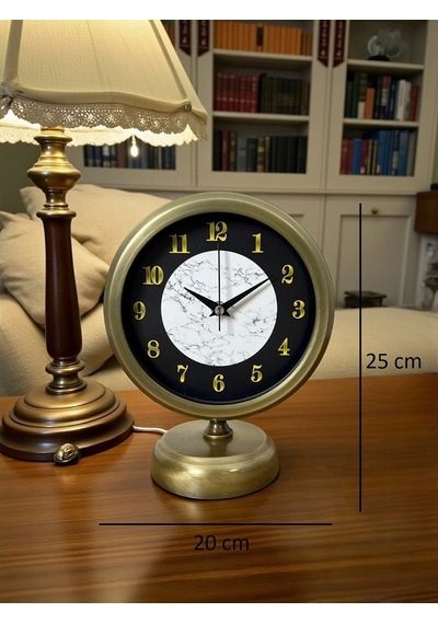 Antique Aura 25 X 20 Cm Eskitme Metal Masa Saati Renkli