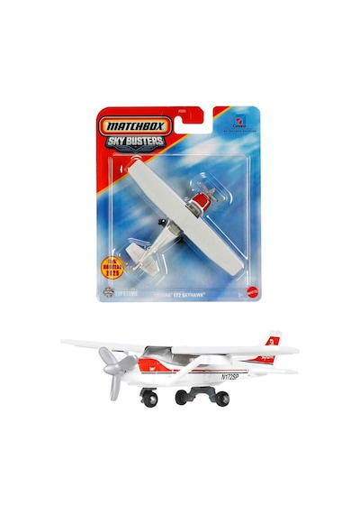 Metal Gövdeli Matchbox Sky Busters Mbx Cessna 172 Skyhawk Uçak Oyuncak Lisanslı Model Uçağı