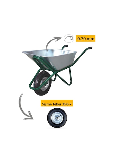 Kanat Pro Galvanizli Demonte El Arabası 0.70 Mm Sac
